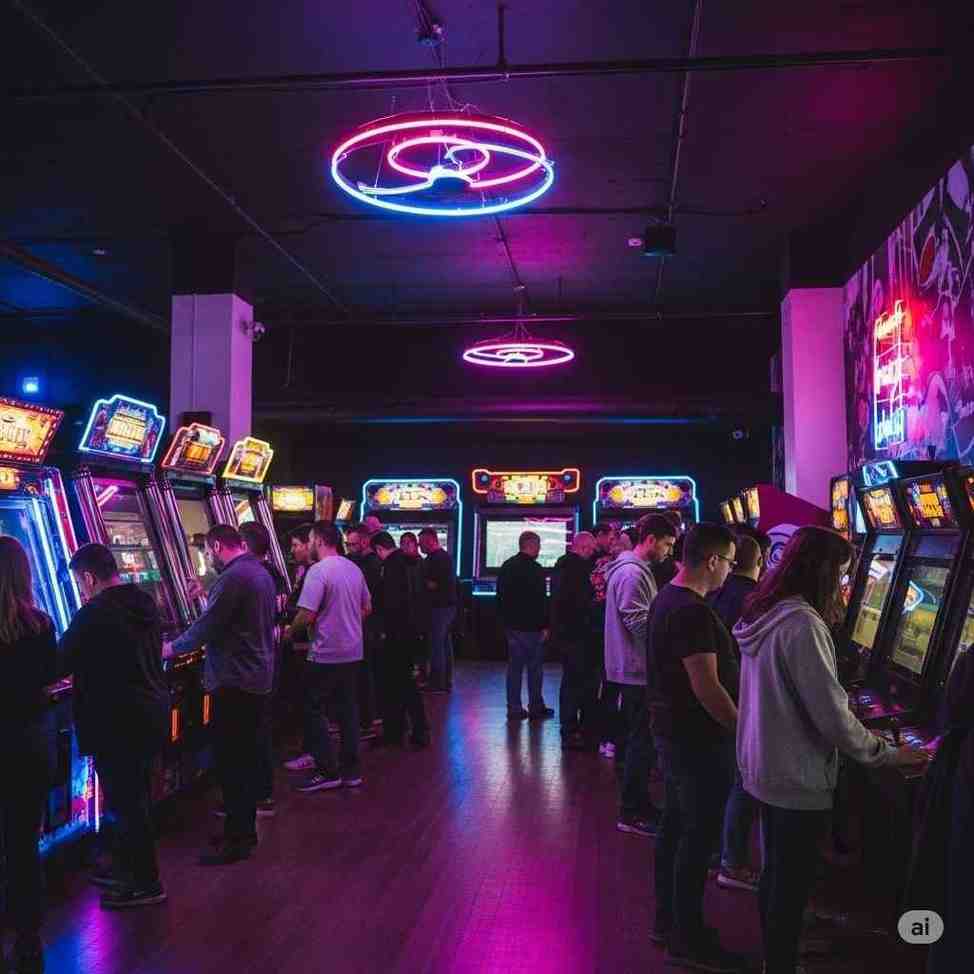 Crowded arcade